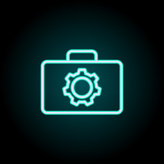 Aufkleber - a suitcase with a mechanism icon. Elements of Science in neon style icons. Simple icon for websites, web design, mobile app, info graphics