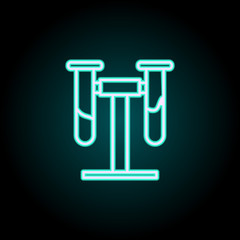 Poster - laboratory test tubes icon. Elements of Science in neon style icons. Simple icon for websites, web design, mobile app, info graphics