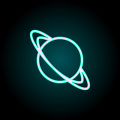 Aufkleber - planet Saturn icon. Elements of Science in neon style icons. Simple icon for websites, web design, mobile app, info graphics