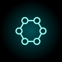 Aufkleber - cell union icon. Elements of Science in neon style icons. Simple icon for websites, web design, mobile app, info graphics