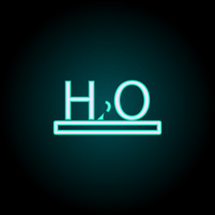 Aufkleber - water formula icon. Elements of Science in neon style icons. Simple icon for websites, web design, mobile app, info graphics