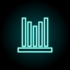 Aufkleber - chart columns icon. Elements of Science in neon style icons. Simple icon for websites, web design, mobile app, info graphics