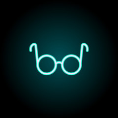Aufkleber - spectacles icon. Elements of Science in neon style icons. Simple icon for websites, web design, mobile app, info graphics