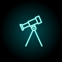 Aufkleber - telescope icon. Elements of Science in neon style icons. Simple icon for websites, web design, mobile app, info graphics
