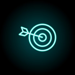 Aufkleber - goal and bow icon. Elements of Science in neon style icons. Simple icon for websites, web design, mobile app, info graphics