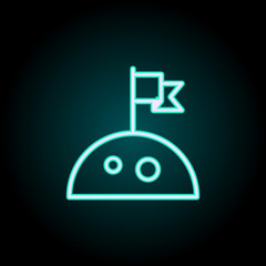 Aufkleber - flag on the moon icon. Elements of Science in neon style icons. Simple icon for websites, web design, mobile app, info graphics