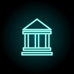 Poster - educational building icon. Elements of Science in neon style icons. Simple icon for websites, web design, mobile app, info graphics