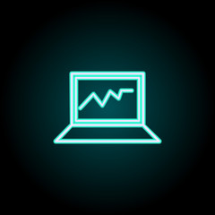 Aufkleber - graph on laptop icon. Elements of Science in neon style icons. Simple icon for websites, web design, mobile app, info graphics