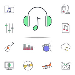Aufkleber - headphones with music icon. web icons universal set for web and mobile