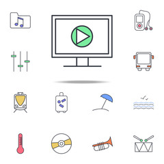 Poster - media player on the monitor icon. web icons universal set for web and mobile