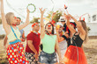© kleberpicui - Brazilian Carnival. Group of Brazilian people in costume celebrating the carnival party in the city