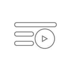 Poster - Play icon. Element of web, minimalistic for mobile concept and web apps icon. Thin line icon for website design and development, app development