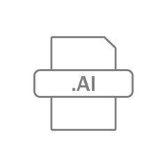 Fototapete - ai file icon. Element of cyber security for mobile concept and web apps icon. Thin line icon for website design and development, app development