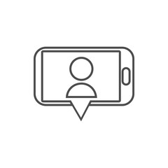 Poster - video call from a smart phone icon. Element of cyber security for mobile concept and web apps icon. Thin line icon for website design and development, app development