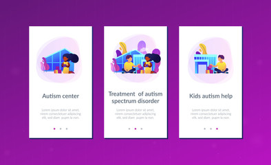 Poster - children play in center giving information about treatment of asd. autism center, treatment of autis