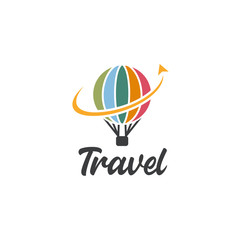 Poster - Leisure travel logo template. Tourism emblem, leisure center 