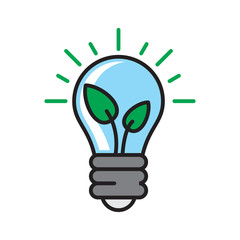 Poster - Eco energy icon on white background for graphic and web design, Modern simple vector sign. Internet concept. Trendy symbol for website design web button or mobile app