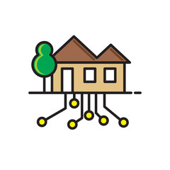 Poster - Smart home icon on white background for graphic and web design, Modern simple vector sign. Internet concept. Trendy symbol for website design web button or mobile app