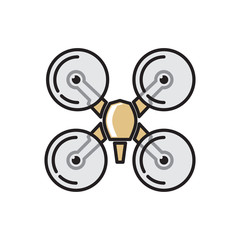 Poster - Drone icon on white background for graphic and web design, Modern simple vector sign. Internet concept. Trendy symbol for website design web button or mobile app
