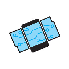 Poster - Foldable screen icon on white background for graphic and web design, Modern simple vector sign. Internet concept. Trendy symbol for website design web button or mobile app