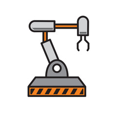 Poster - Robotic arm icon on white background for graphic and web design, Modern simple vector sign. Internet concept. Trendy symbol for website design web button or mobile app
