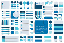 Infographics Elements. Big Set Of Stickers, Arrows, Pointers.