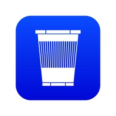 Poster - Trash can icon digital blue for any design isolated on white vector illustration
