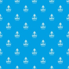 Poster - Robot future pattern vector seamless blue repeat for any use