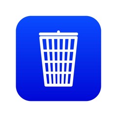 Poster - Trash can icon digital blue for any design isolated on white vector illustration