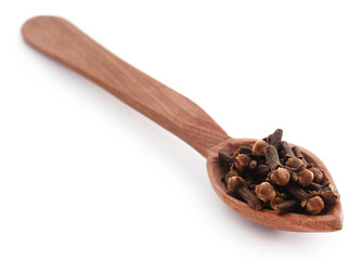 Canvas Print - Organic clove in wooden scoop