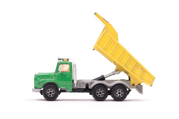 Dump truck toy isolated