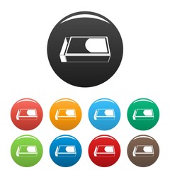 Poster - Open matchbox icons set 9 color vector isolated on white for any design