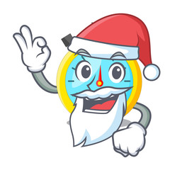 Sticker - Santa cartoon stopwatch on for the race