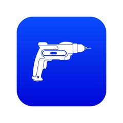 Poster - Hand drill icon digital blue for any design isolated on white vector illustration
