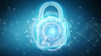 Web security protection background 3D rendering