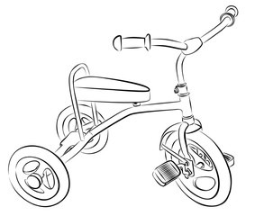 Sticker - Sketch of children bicycle.