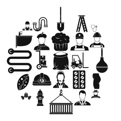 Poster - Different professions icons set. Simple set of 25 different professions vector icons for web isolated on white background