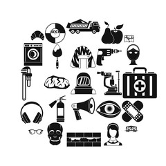 Poster - Tool icons set. Simple set of 25 tool vector icons for web isolated on white background
