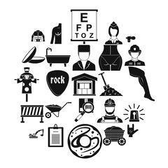 Poster - Country worker icons set. Simple set of 25 country worker vector icons for web isolated on white background