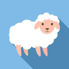 Canvas Print - Cute sheep icon. Flat illustration of cute sheep vector icon for web design