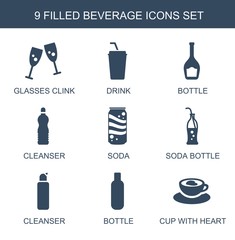 Canvas Print - beverage icons