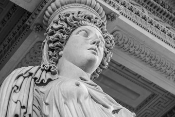 White marble head of young woman