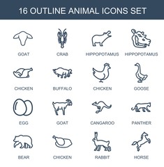 Canvas Print - 16 animal icons