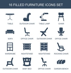 Poster - 16 furniture icons