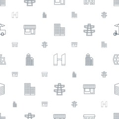 Wall Mural - city icons pattern seamless white background