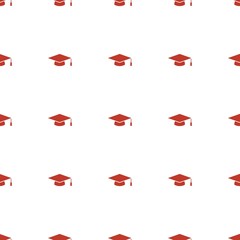 Poster - graduation hat icon pattern seamless white background