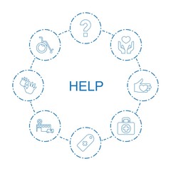 Wall Mural - 8 help icons