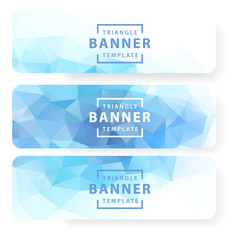 vector design template set of banner, header for website with triangle geometric background