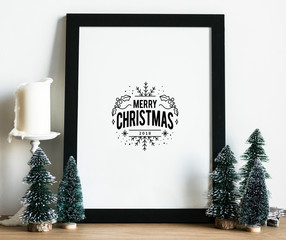 Poster - Christmas holiday greeting design mockup