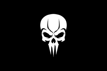 simple skull head vector template